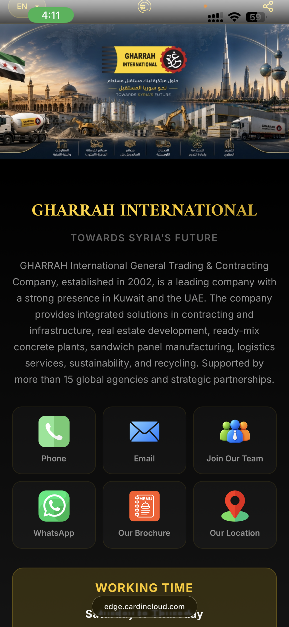 NFC business card profile preview on mobile phone