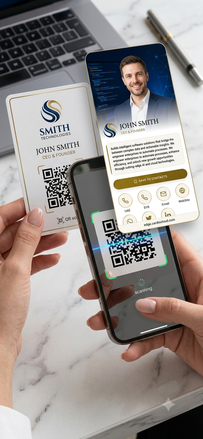 Scan CardInCloud QR code to open a professional profile