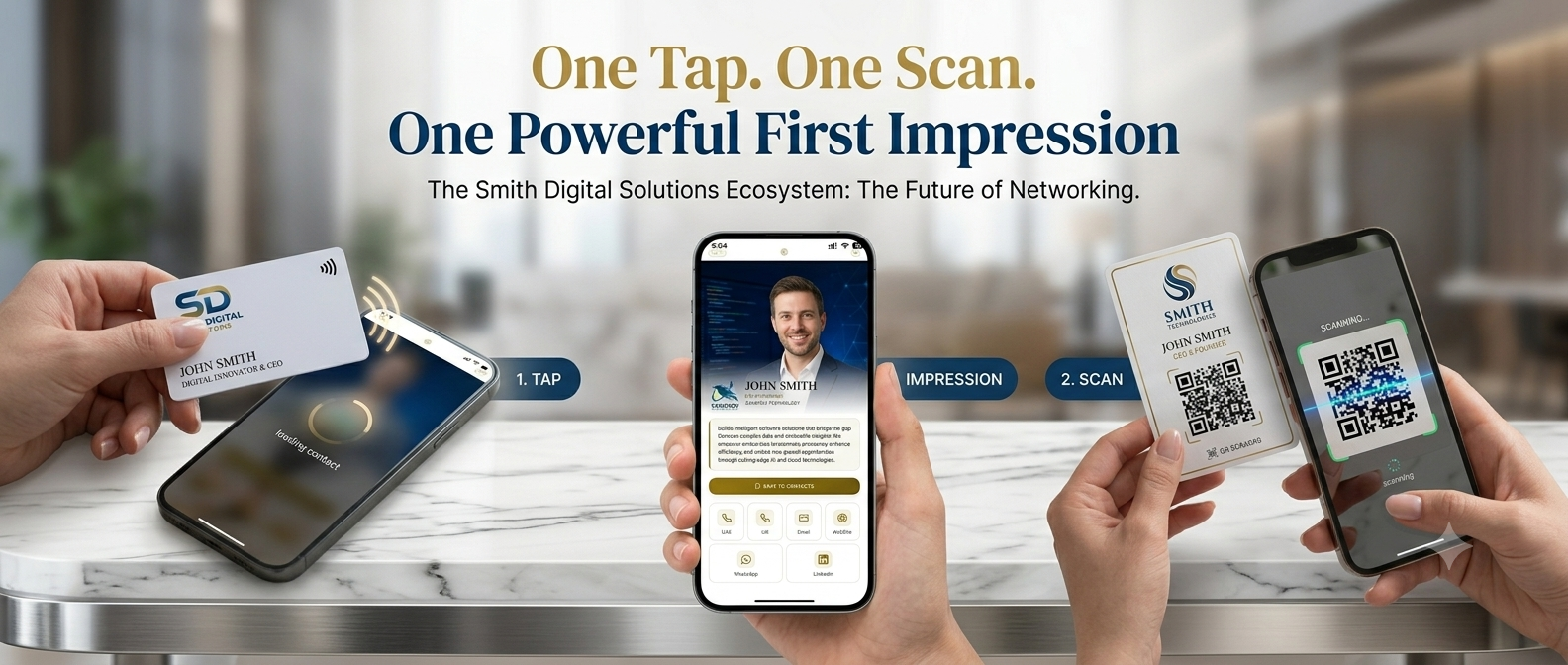 CardInCloud NFC card, QR scan, and digital profile preview